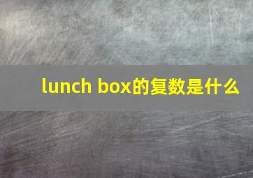 lunch box的复数是什么